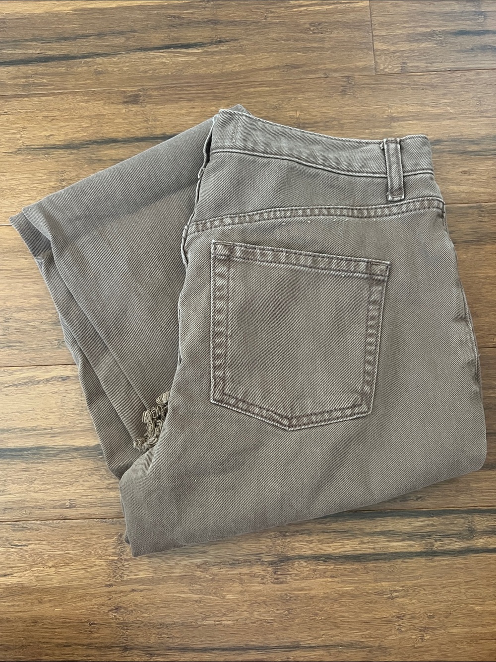 We The Free Brown Fringe Straight Leg Jeans